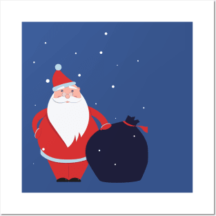 Santa with gifts Posters and Art